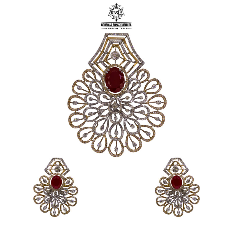 4. Diamond Pendant Sets – Bansal and Son Jewellers